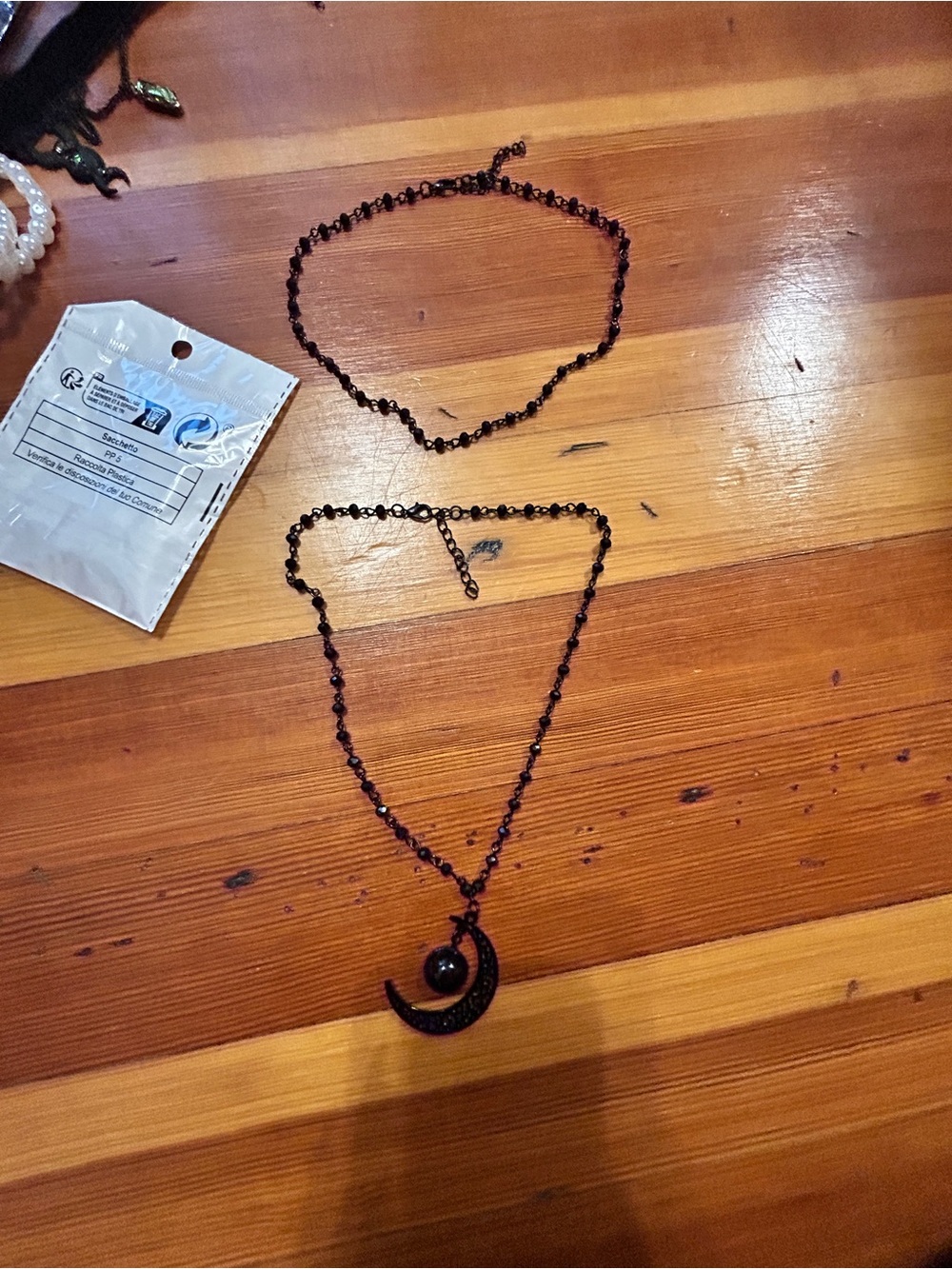 Moon pendant & matching earrings